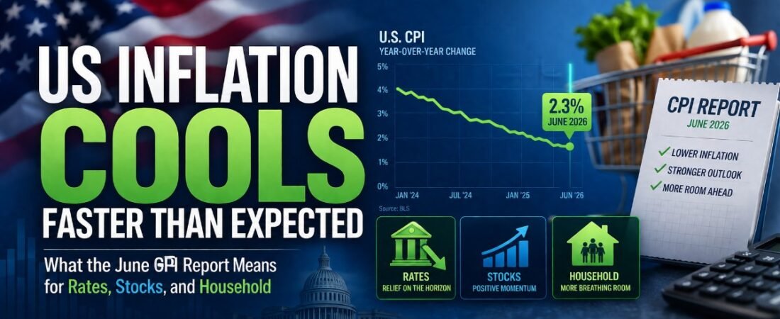 US Inflation Cools Faster Than Expected: What the June CPI Report Means for Rates, Stocks, and Household